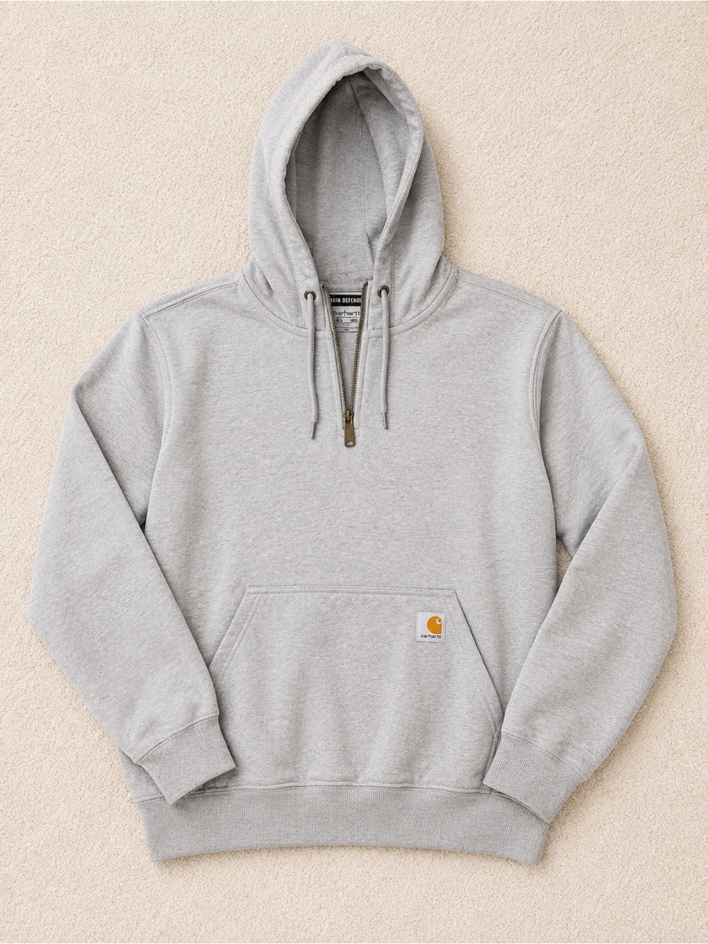 Carhartt Light Gray Pullover Hoodie with Front Pocket